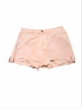 Vervet LA 100% Cotton Distressed Pale Pink Acid Washed Denim Shorts Size Medium
